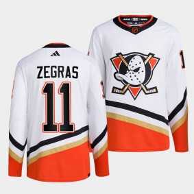 Mens Anaheim Ducks #11 Trevor Zegras White 2022-23 Reverse Retro Stitched Jersey Dzhi->anaheim ducks->NHL Jersey